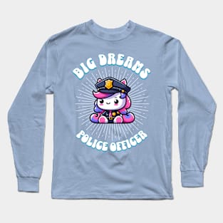 Big Dreams Police Officer Unicorn Ocean Edition Long Sleeve T-Shirt